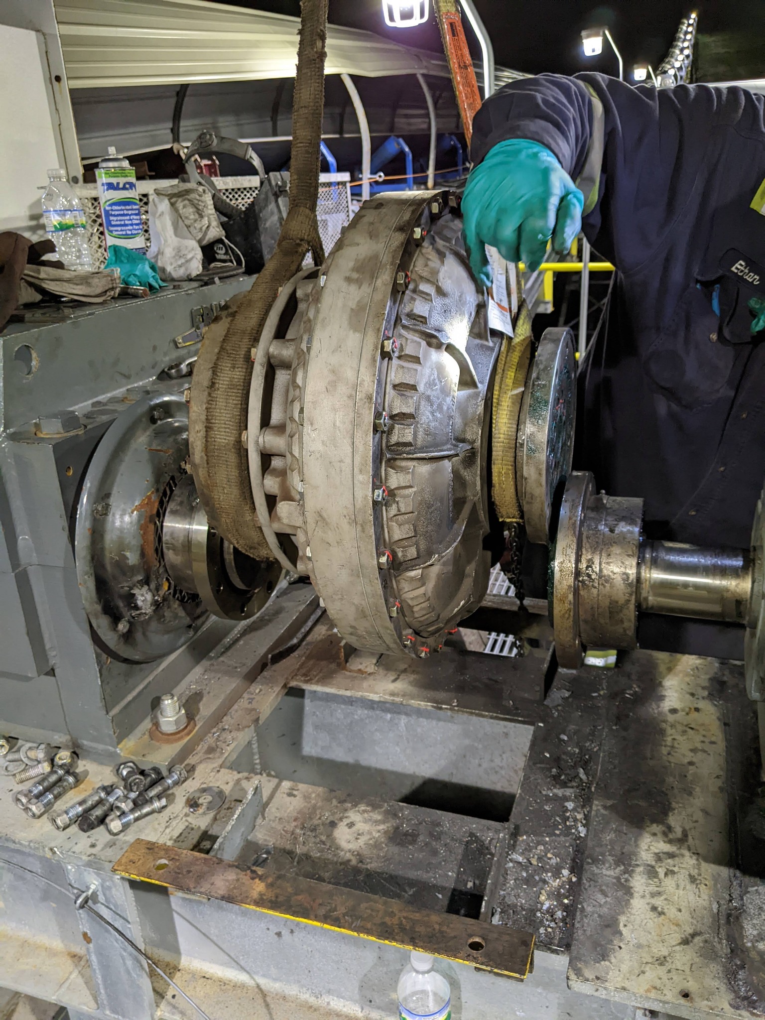 Actual machinery work in progress